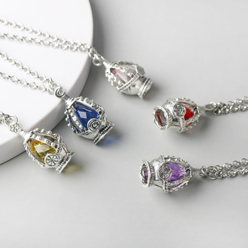 Cosplay nyaklánc készlet kis kör alakú lélek-kő medállal és szellemmag gyűrűvel, ötvözet, elektrolitikus bevonat, TLZY márka, Yiwu eredet, szabályos lánc