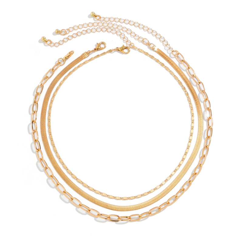 Női nyaklánc kígyócsont lánccal, szív alakú medállal, ötvözetből, elektroplált bevonattal, többszintű dizájn