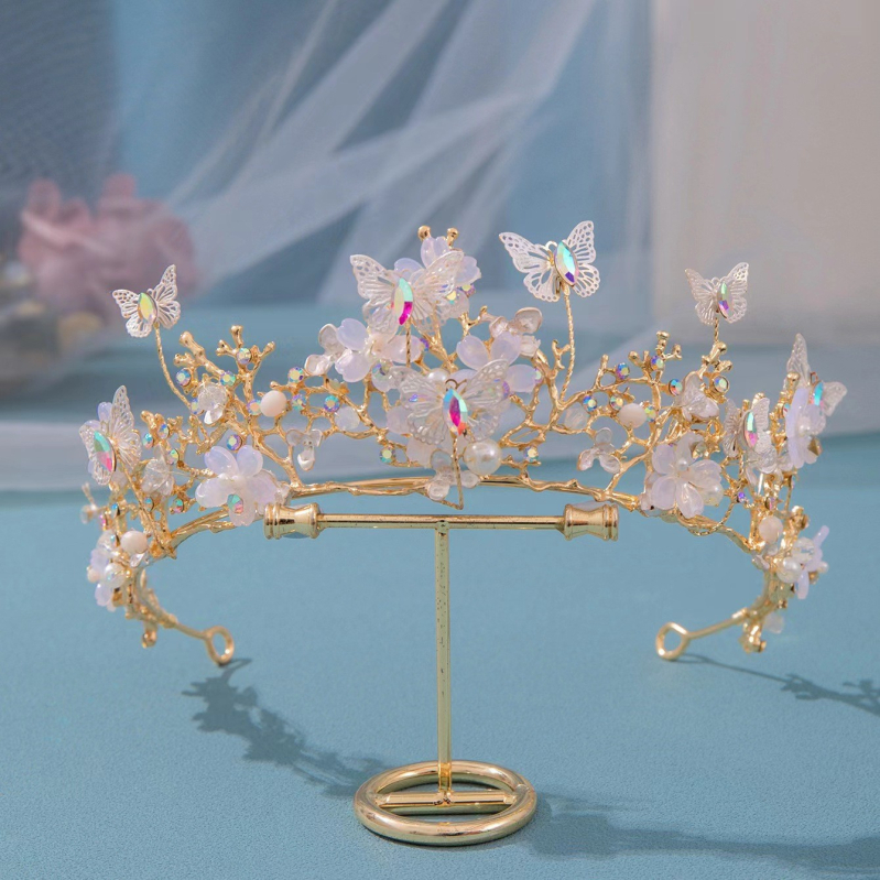 Krunica od legure za dječje vjenčane frizure, dodatak za kosu princezi, elektroplating, stil Japan/Korea