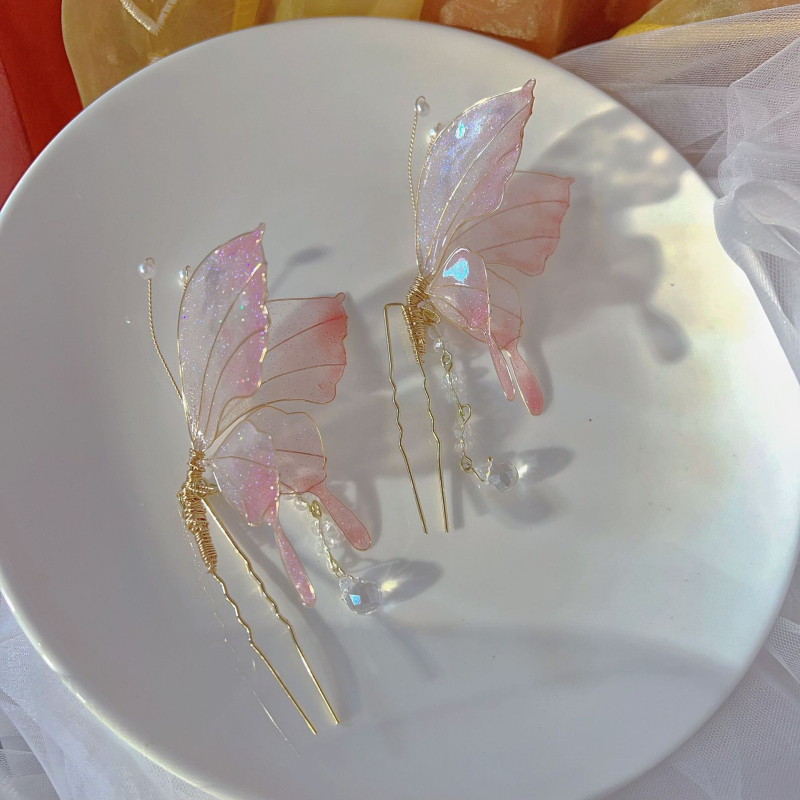 Leptirova diadema za kosu – minimalistički plastični dodatak, model H181, prilagodljiv, proljeće 2024
