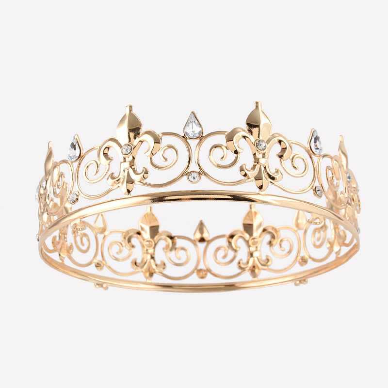 Metalna kruna za glavu, unisex, dijamantno rezanje, kristali