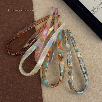 Maca Baka acetatna spona za kosu U‑oblik, korejski stil, prilagodljiva, Zima 2023