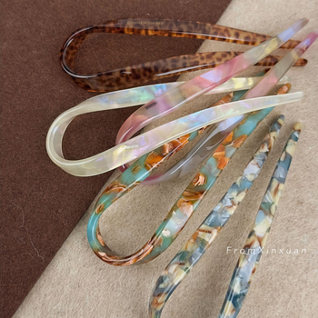 Maca Baka acetatna spona za kosu U‑oblik, korejski stil, prilagodljiva, Zima 2023