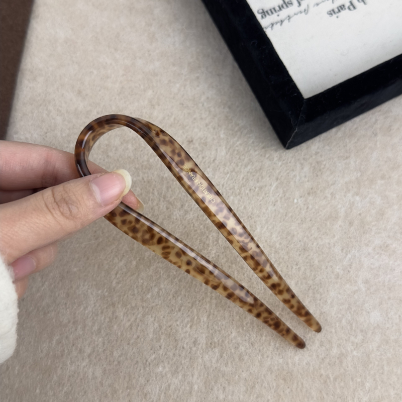 Maca Baka acetatna spona za kosu U‑oblik, korejski stil, prilagodljiva, Zima 2023