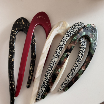 Štipaljka za kosu od acetata, korejski stil, U-oblik, geometrijski dizajn, prilagodljiva