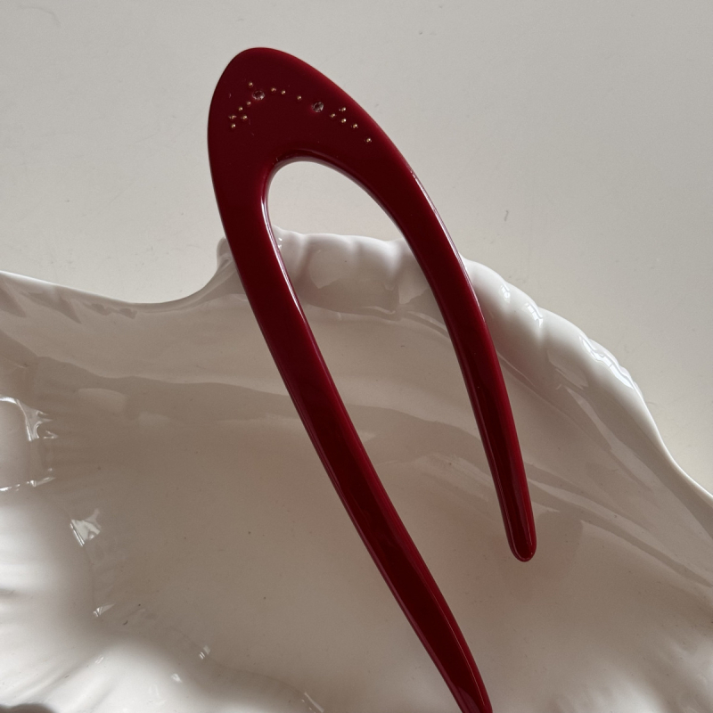 Štipaljka za kosu od acetata, korejski stil, U-oblik, geometrijski dizajn, prilagodljiva