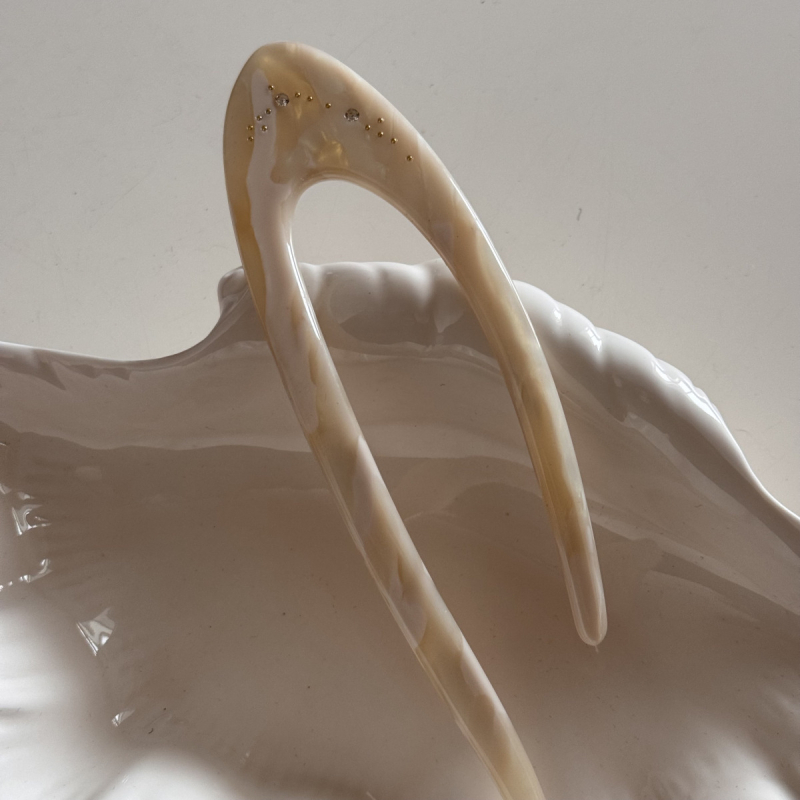 Štipaljka za kosu od acetata, korejski stil, U-oblik, geometrijski dizajn, prilagodljiva