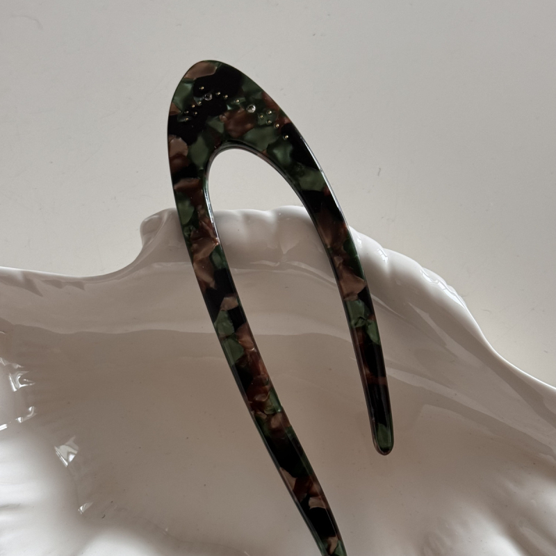 Štipaljka za kosu od acetata, korejski stil, U-oblik, geometrijski dizajn, prilagodljiva