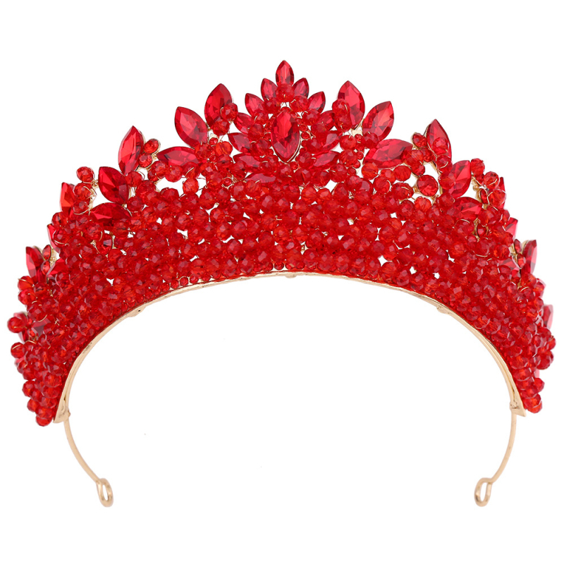 Булчинска корона - ръчно изработена корона от сплав със кристали (Материал: Сплав; Форма: Корона; Категория: Аксесоари за глава; Обработка: Ръчна)