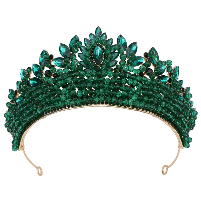 Булчинска корона - ръчно изработена корона от сплав със кристали (Материал: Сплав; Форма: Корона; Категория: Аксесоари за глава; Обработка: Ръчна)