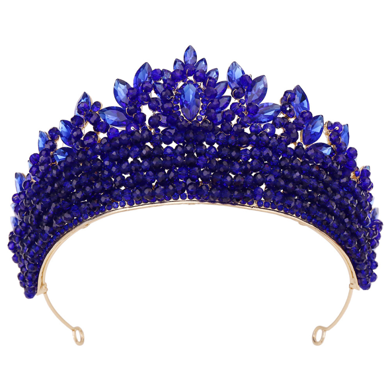 Булчинска корона - ръчно изработена корона от сплав със кристали (Материал: Сплав; Форма: Корона; Категория: Аксесоари за глава; Обработка: Ръчна)