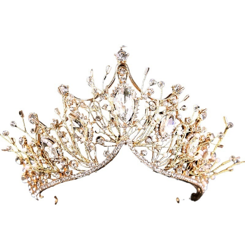 Kruna za kosu od legure s kristalima – ženski stil, svadbeni dodatak, dijamantna obrada, prilagodljivost