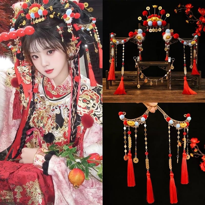 Juukse aksessuaar — etniline stiil, Rikkuse Jumal, metall, käsitöö