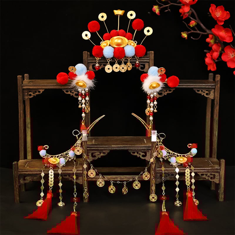 Set accesorii pentru păr — metal, stil etnic, Dumnezeu al Bogăției, lucrat manual