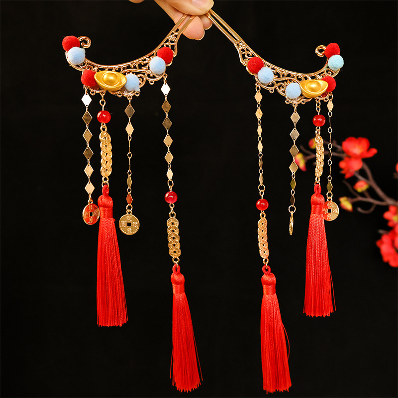 Juukse aksessuaar — etniline stiil, Rikkuse Jumal, metall, käsitöö