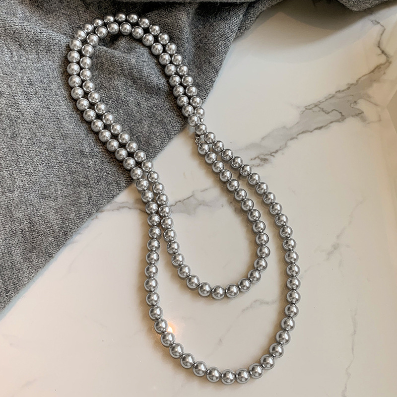 Χειροποίητο κολιέ από κράμα ψευδαργύρου, πολύεπίπεδο σε σχήμα U με κανονική αλυσίδα