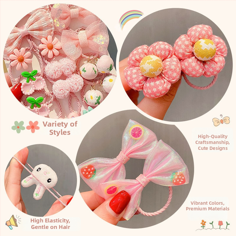 Detská gumička na vlasy s mašľou - ručne vyrobená, textilný materiál, pôvod: Jinhua, jar 2025