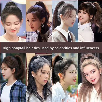 Plaukų aksesuaras aukštai uodegai - apvalus plaukų gumelė, Korėjietiškas stilius, rankų darbas, mišrios medžiagos