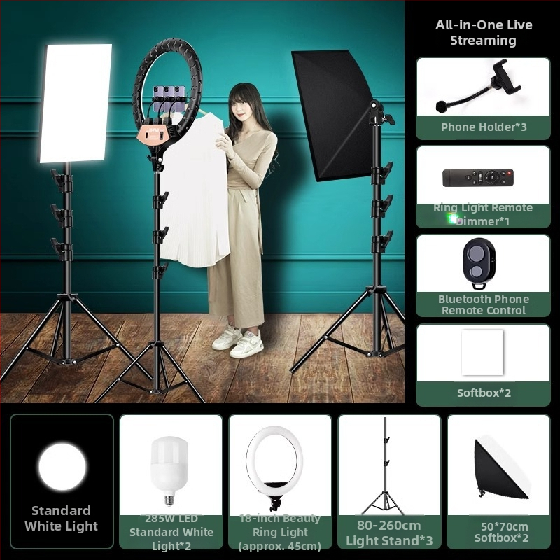 LED riņķa gaisma fotogrāfijai un tiešraidei, regulējams spilgtums, trīs krāsu temperatūras, 10–50W, 220V