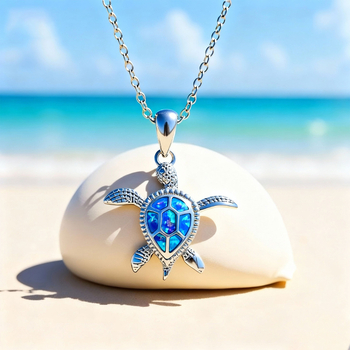 Set ogrlice s Opal Epoksi privjeskom i naušnicama s motivom kornjače – Materijal: željezna legura; Lanac: O-oblik; Privjesak: legura; Završna obrada: elektroplatiranje; Stil: svježe i slatko