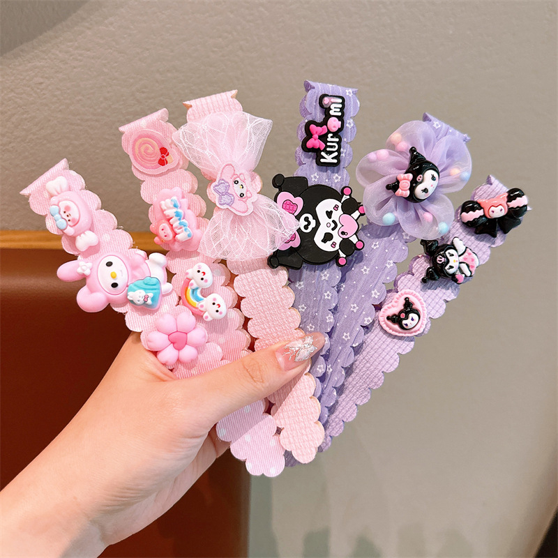 Vaikų plaukų juostelė su Kuromi motyvu, Cartoon stilius, audinys, Velcro užsegimas, rankų darbo