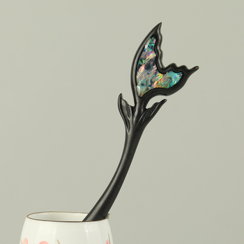 Hajni od ebenovog drveta s dizajnom riblje rep, retro Hanfu stil, geometrijski dizajn