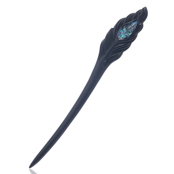 Hajni od ebenovog drveta s dizajnom riblje rep, retro Hanfu stil, geometrijski dizajn