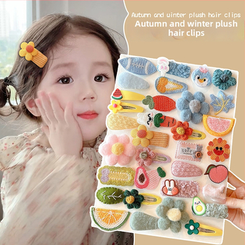 Laste juukseklemmide komplekt karikatuurilille kujundusega, bangs ja külgklemm, sobib 3–10-aastastele (Sügis 2025)