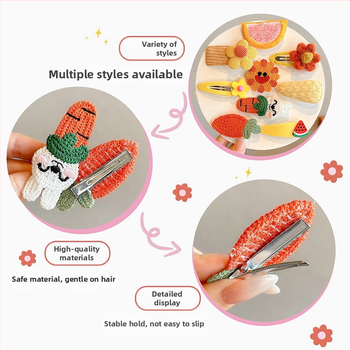 Laste juukseklemmide komplekt karikatuurilille kujundusega, bangs ja külgklemm, sobib 3–10-aastastele (Sügis 2025)