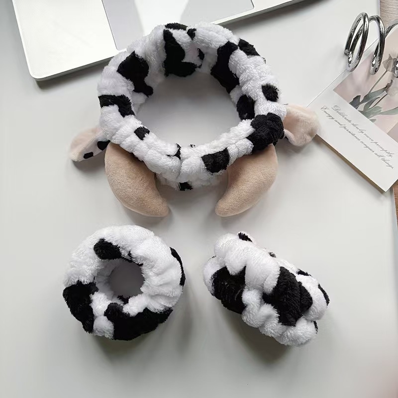 Set traka za glavu i narukvice od pliša, ručna izrada, visoka elastičnost, zima 2022