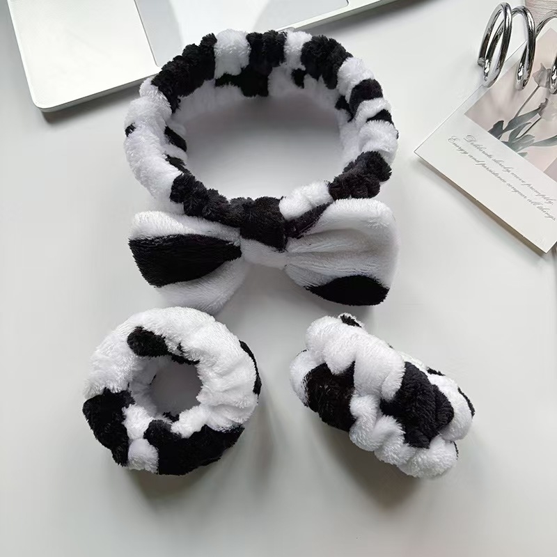 Set traka za glavu i narukvice od pliša, ručna izrada, visoka elastičnost, zima 2022