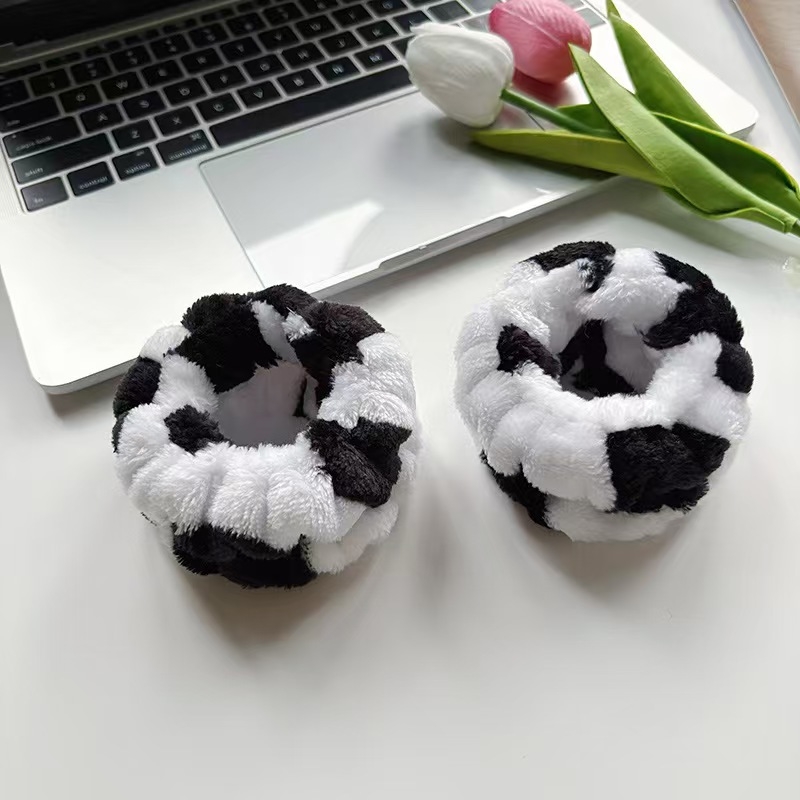 Set traka za glavu i narukvice od pliša, ručna izrada, visoka elastičnost, zima 2022