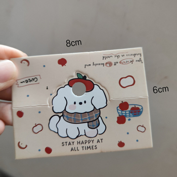 Matu aksesuāru iepakojuma kartītes, karikatūras dizains, salocītas papīra kartes, 100 gab., izlaišana rudens 2025.