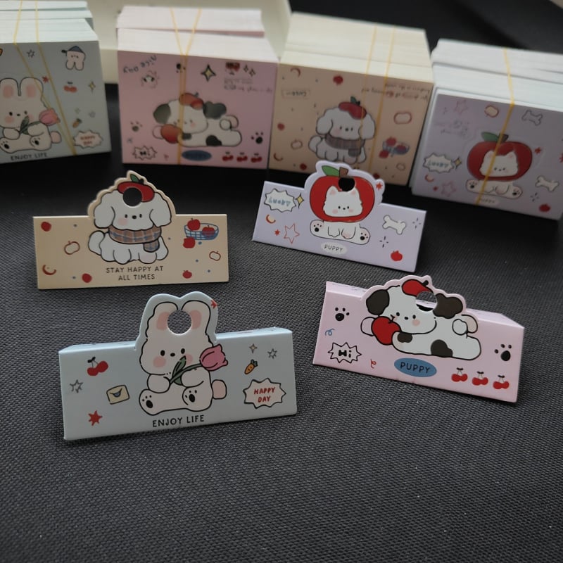 Matu aksesuāru iepakojuma kartītes, karikatūras dizains, salocītas papīra kartes, 100 gab., izlaišana rudens 2025.