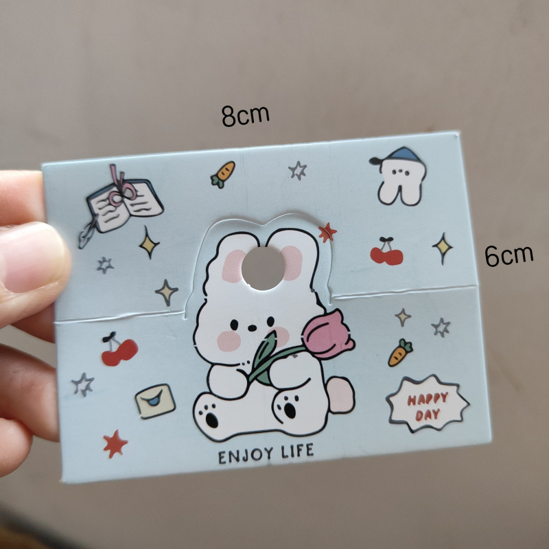 Matu aksesuāru iepakojuma kartītes, karikatūras dizains, salocītas papīra kartes, 100 gab., izlaišana rudens 2025.