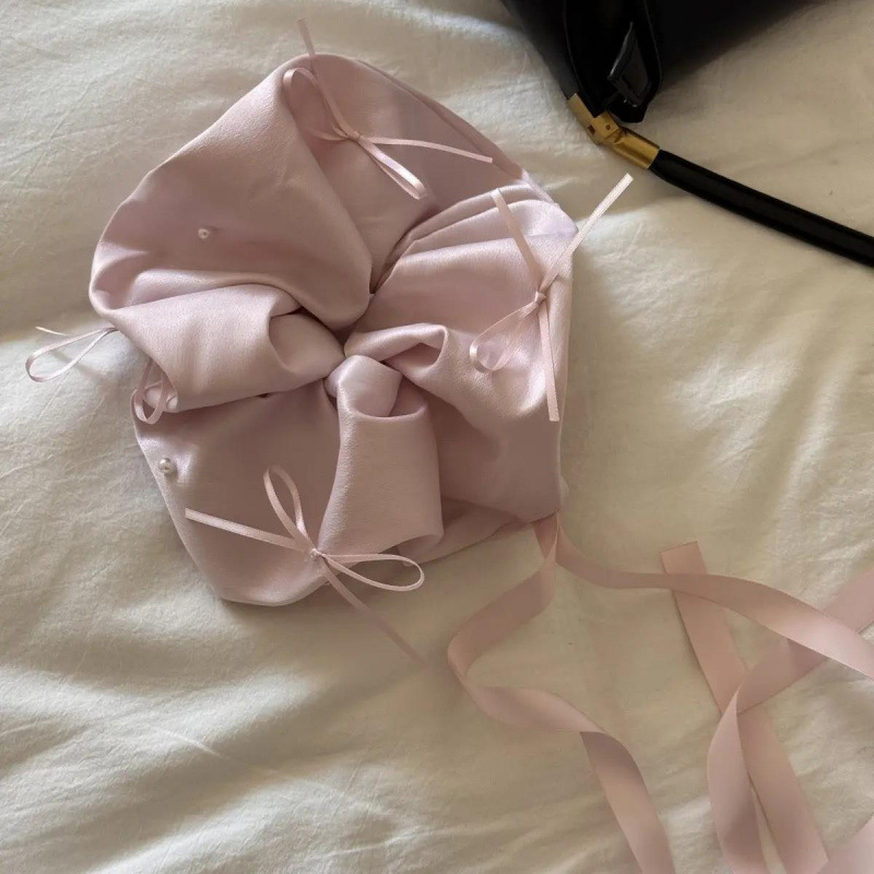 Elastična traka za kosu s velikom mašnom, od tkanine, model 45458, ručna izrada, stil japansko-korejski