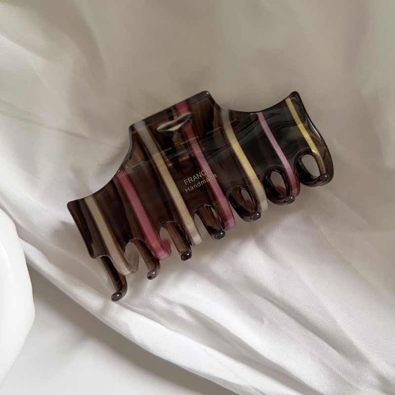 Ručno izrađena klipsa za kosu sa srcolikim prugama od octene kiseline – korejski stil, za žene, svježe i slatko