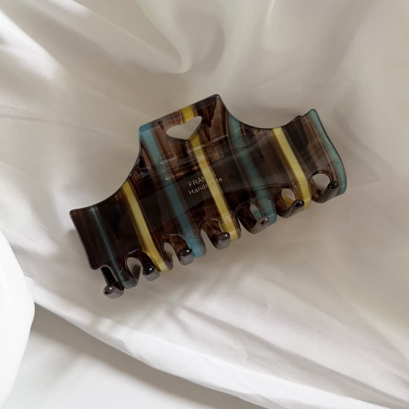 Ručno izrađena klipsa za kosu sa srcolikim prugama od octene kiseline – korejski stil, za žene, svježe i slatko