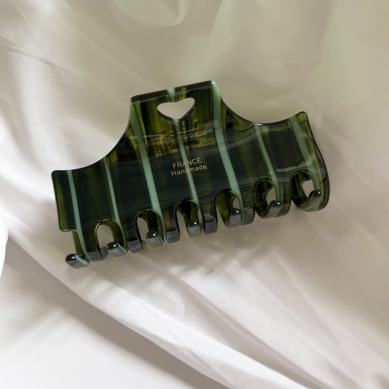 Ručno izrađena klipsa za kosu sa srcolikim prugama od octene kiseline – korejski stil, za žene, svježe i slatko