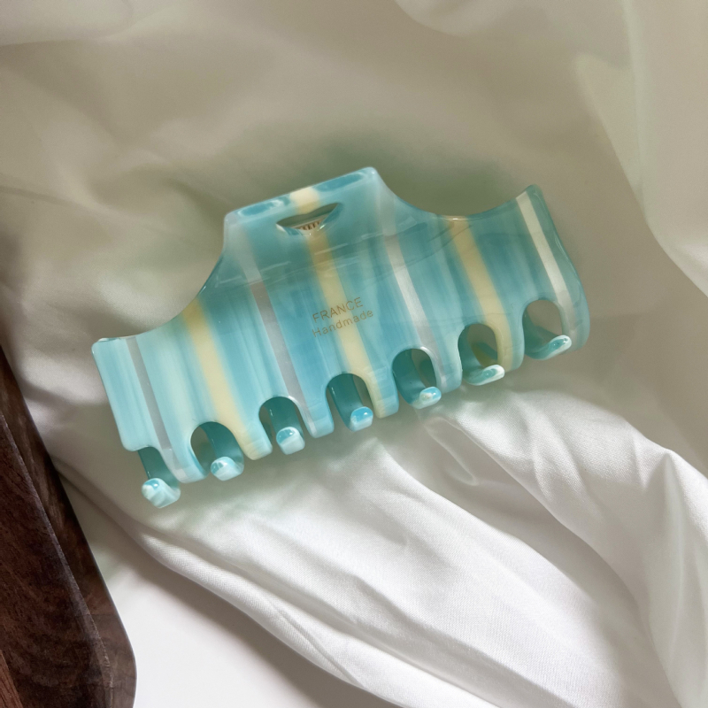 Ručno izrađena klipsa za kosu sa srcolikim prugama od octene kiseline – korejski stil, za žene, svježe i slatko