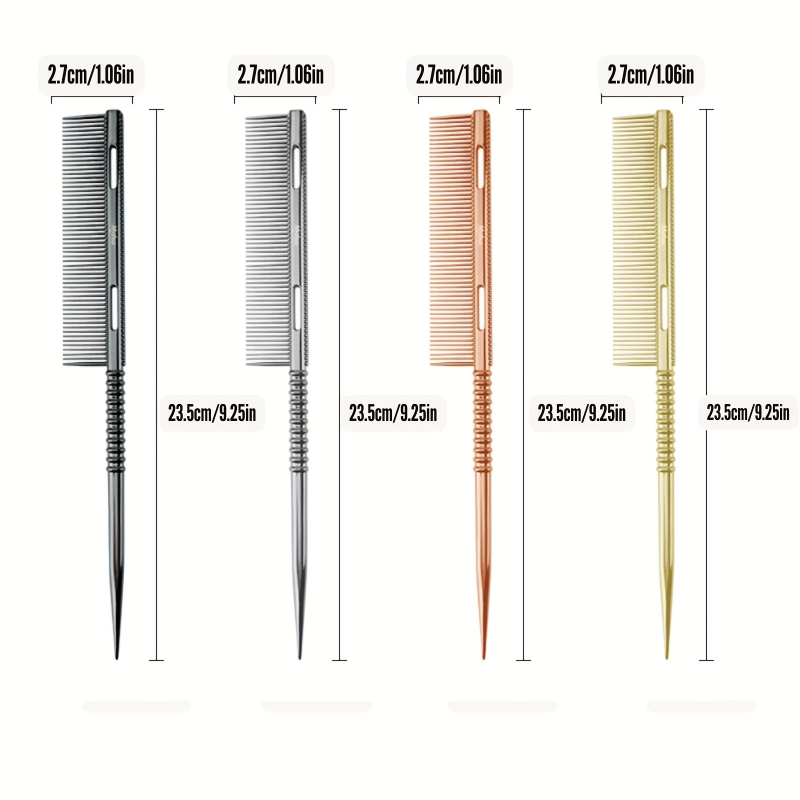 Алуминиев гребен за подстригване, за перманент и боядисване, с остър опашен връх и игловиден дизайн, подходящ за средно и къса коса