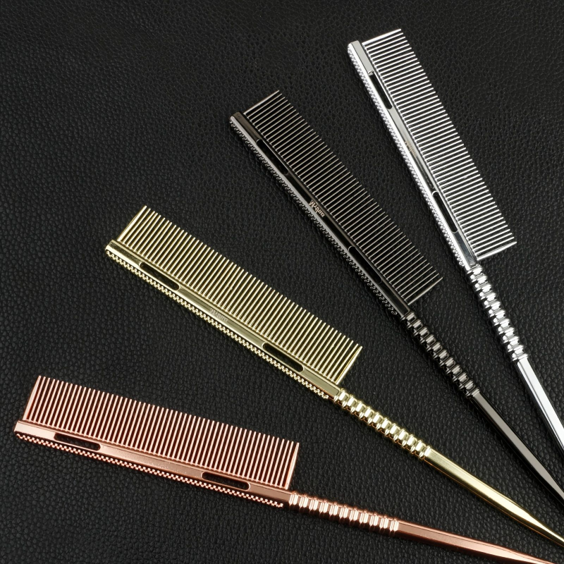 Алуминиев гребен за подстригване, за перманент и боядисване, с остър опашен връх и игловиден дизайн, подходящ за средно и къса коса