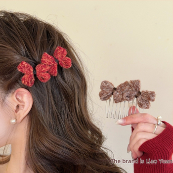 Панделкова щипка за коса, корейски стил, форма: панделка, материал: сплав, ръчна изработка, Зима 2025