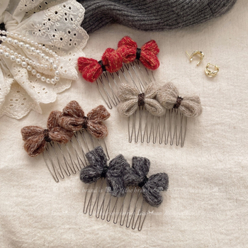 Панделкова щипка за коса, корейски стил, форма: панделка, материал: сплав, ръчна изработка, Зима 2025