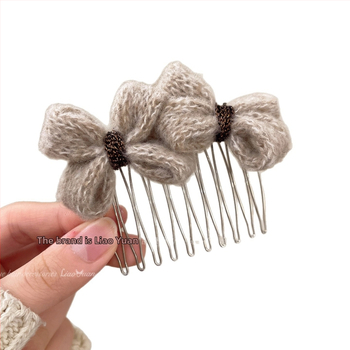 Панделкова щипка за коса, корейски стил, форма: панделка, материал: сплав, ръчна изработка, Зима 2025