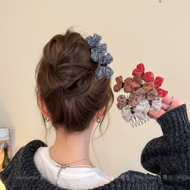 Панделкова щипка за коса, корейски стил, форма: панделка, материал: сплав, ръчна изработка, Зима 2025