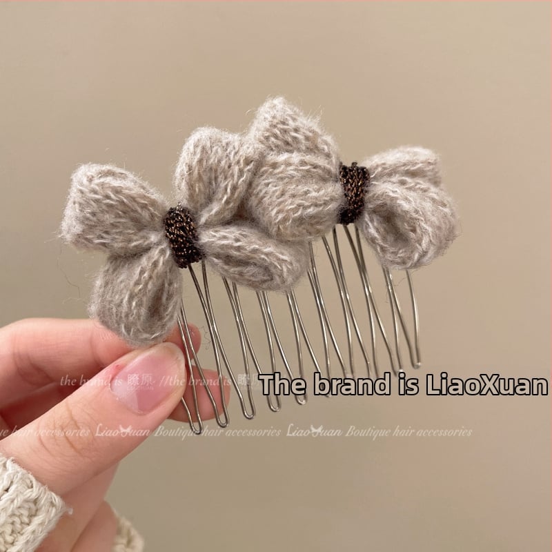 Панделкова щипка за коса, корейски стил, форма: панделка, материал: сплав, ръчна изработка, Зима 2025