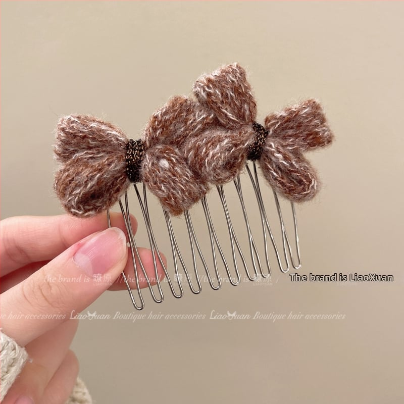 Панделкова щипка за коса, корейски стил, форма: панделка, материал: сплав, ръчна изработка, Зима 2025