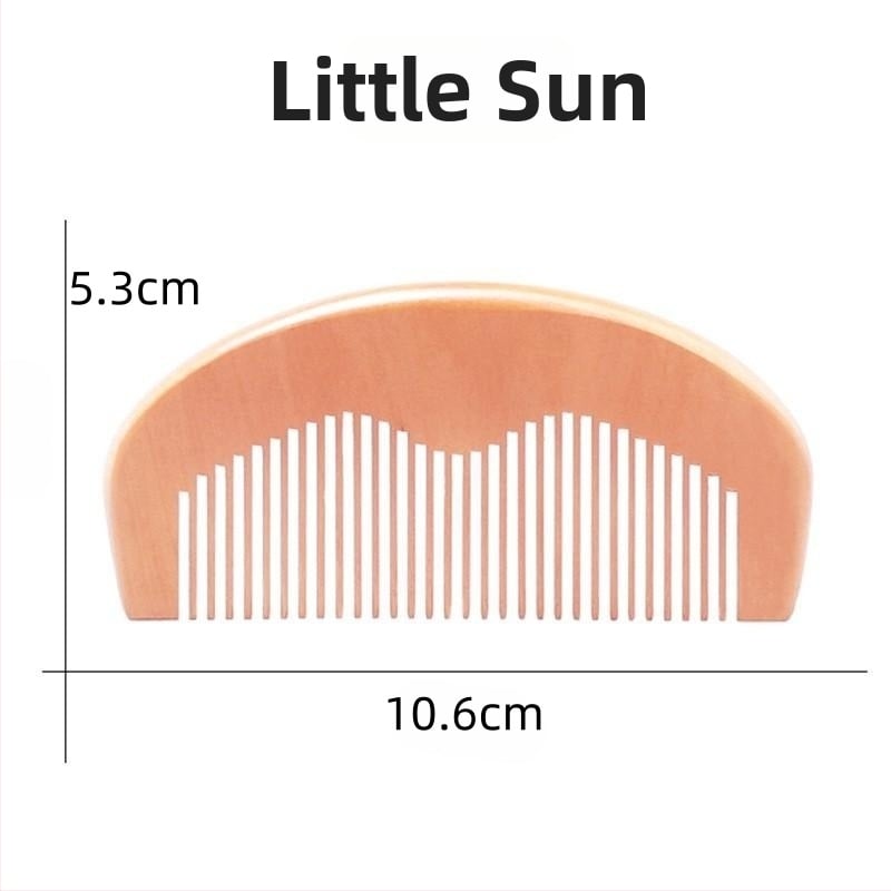 Ξύλινη χτένα για γενειάδα από ξύλο ροδάκινου με χαρακτικές λεπτομέρειες και λογότυπο χαραγμένο με λέιζερ, λεία επιφάνεια