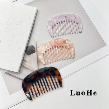 Χτένα μαλλιών Luohe, υλικό οξικό οξύ, γεωμετρικό σχήμα, απλό unisex στυλ, χειροποίητο
